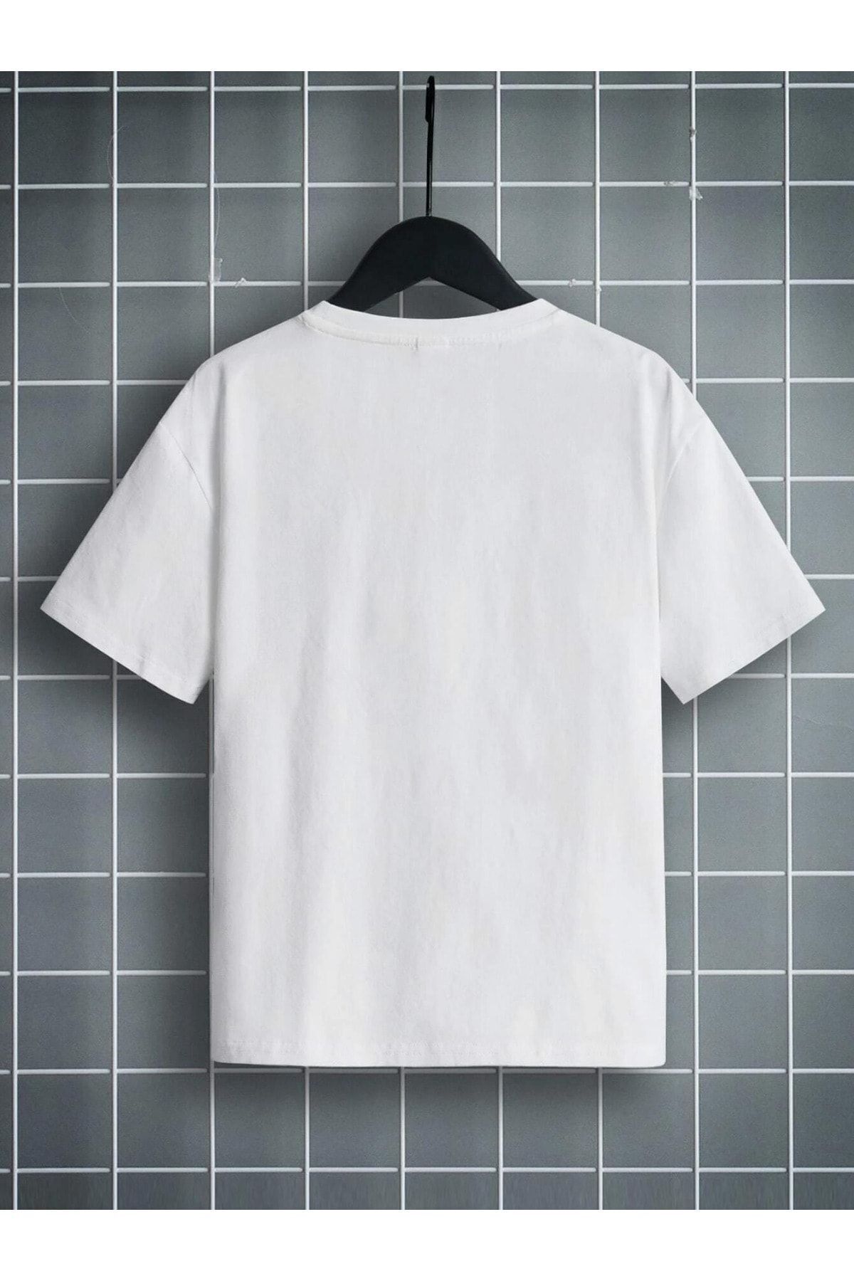 VASK Ünisex Rahat Kalıp Pamuklu Baskılı Beyaz Çocuk T-shirt fotoğrafı 2 (önizleme)