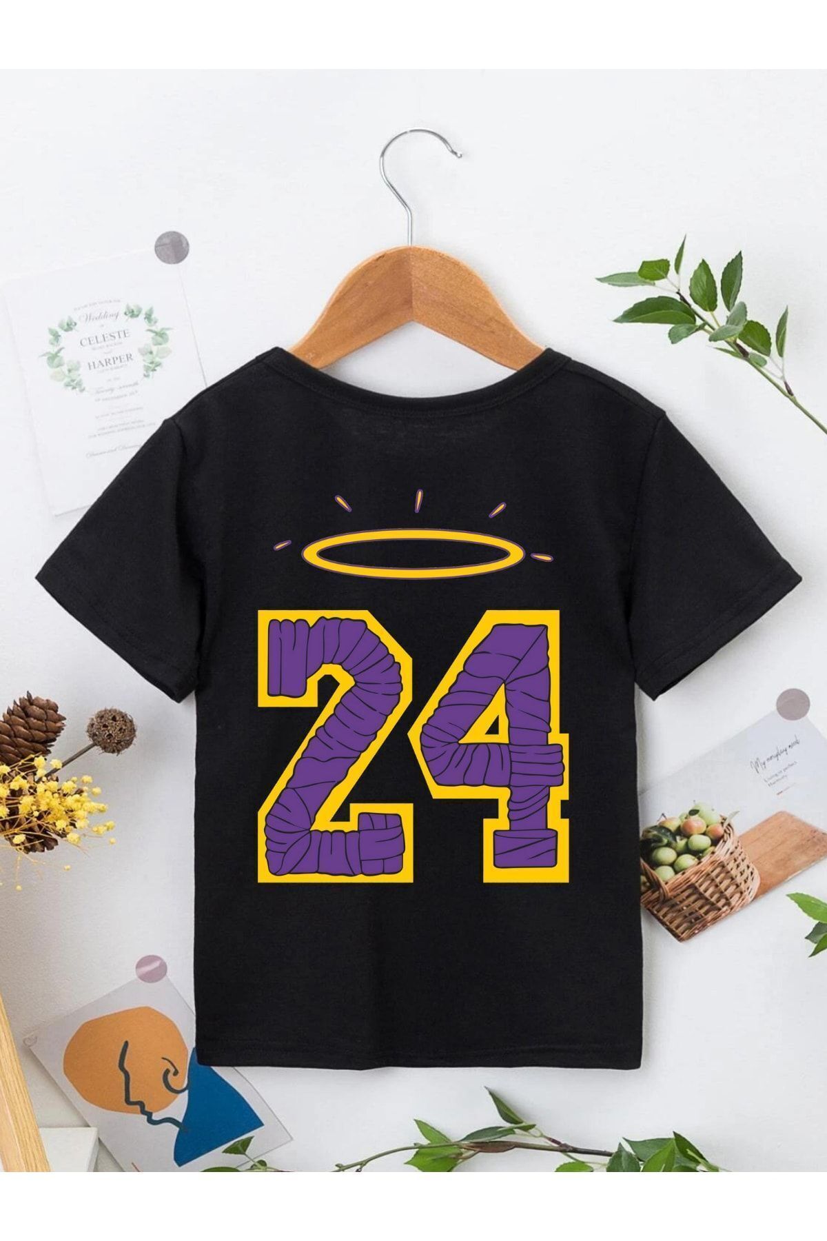 VASK Ünisex Rahat Kalıp Pamuklu Baskılı Siyah Çocuk T-shirt fotoğrafı 2 (önizleme)