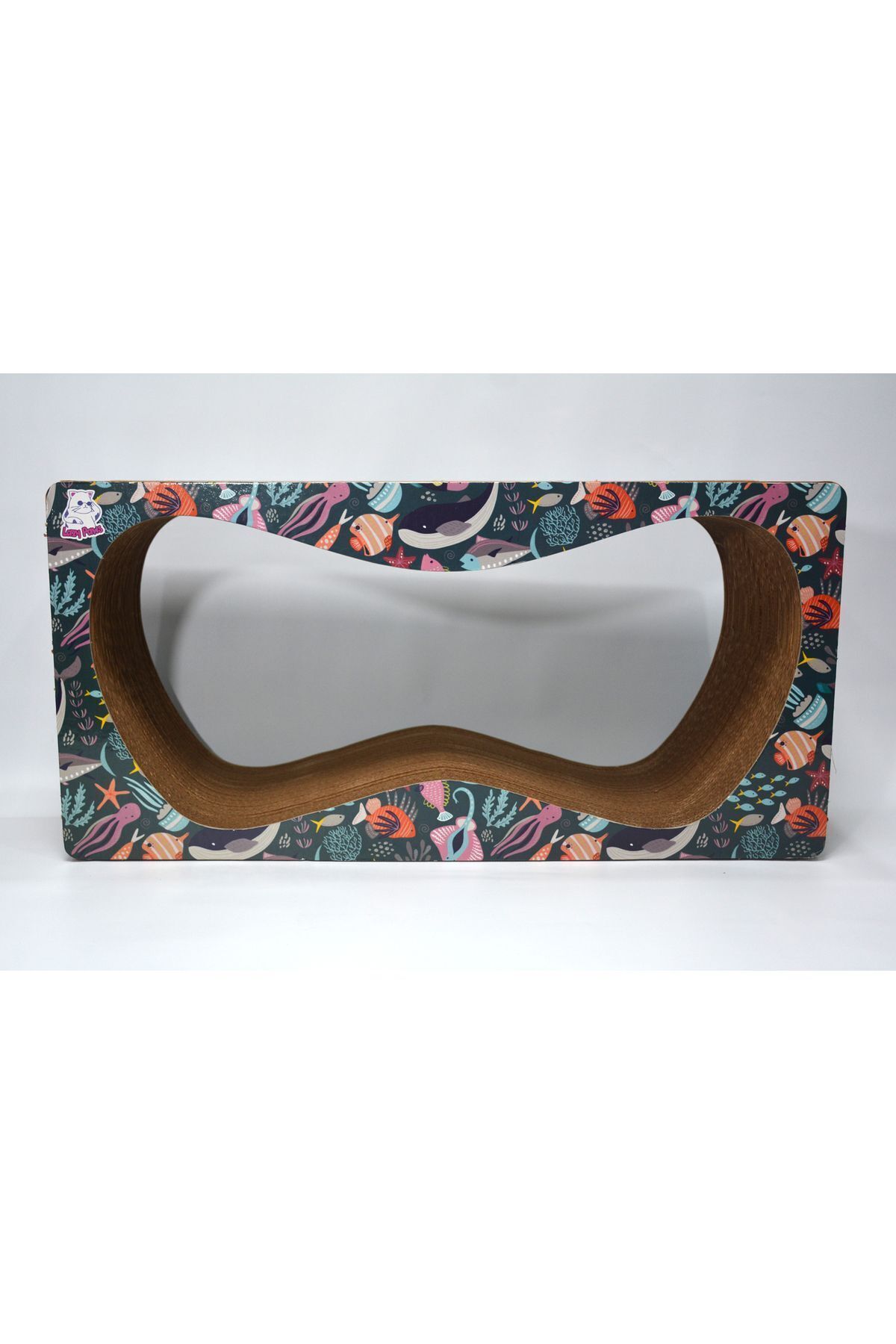 Lazy Paws-4-Piece Cat Scratch Sofa - Cardboard - Horizontal - Sea Motif 2