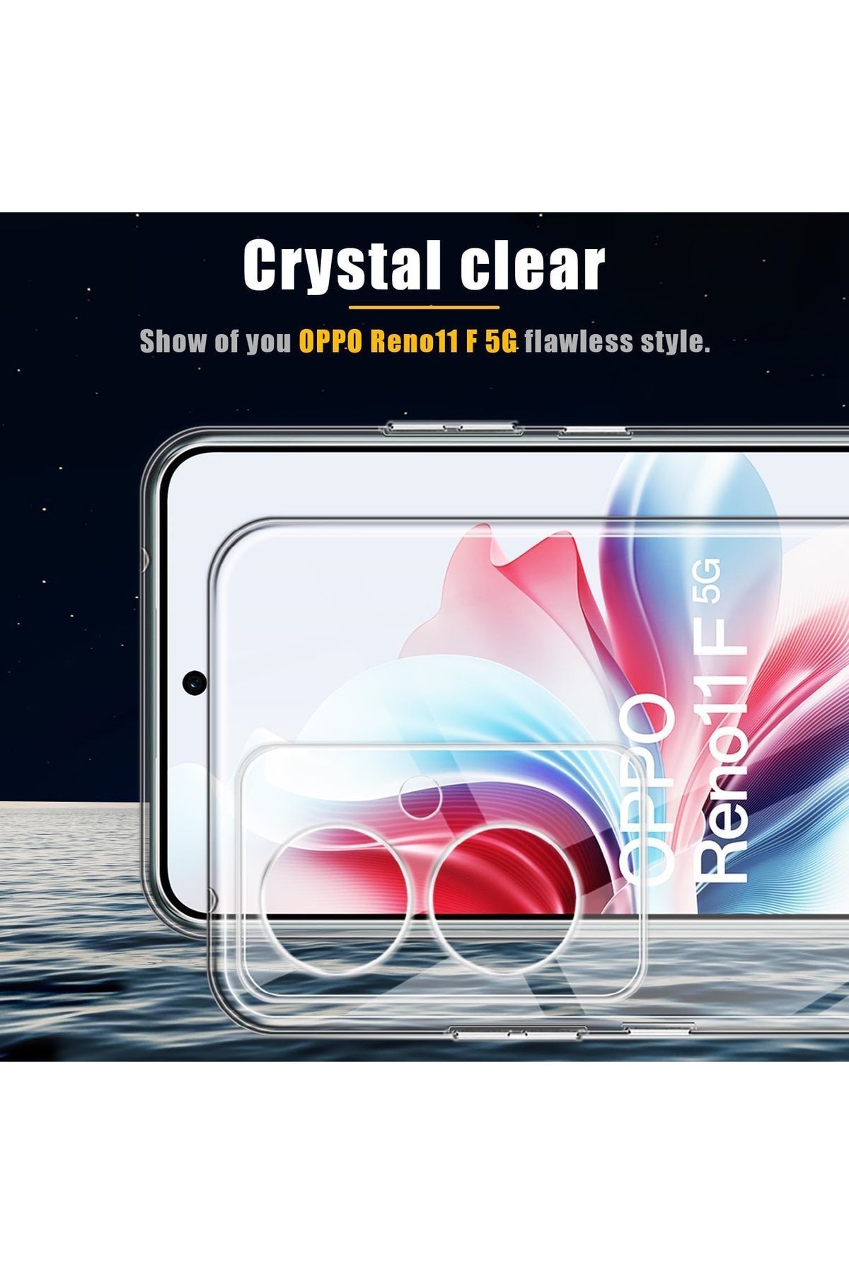 m.tk moveteck-Oppo Reno 11F Compatible Case with Camera Protection Soft Transparent Silicone Cover Shockproof - Colorless 2