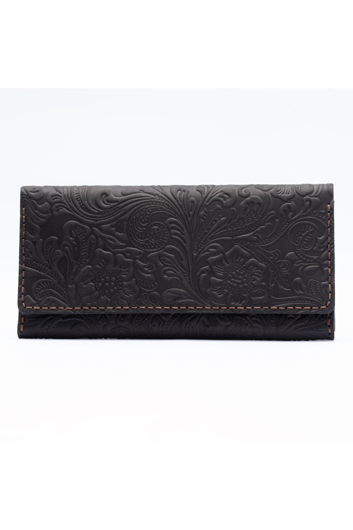 Handmade Genuine Leather Women Wallet, 8 Cards, 2 Banknotes, Mobile Phone & Coin Pocket, Hand Stitching