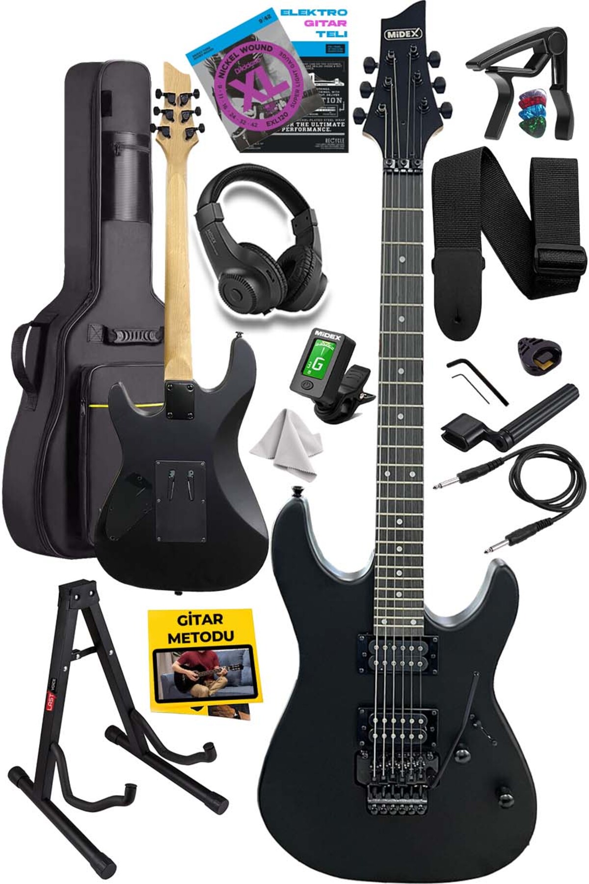 Midex Grx-300-bag Profesyonel Elektro Gitar Seti Akçaağaç