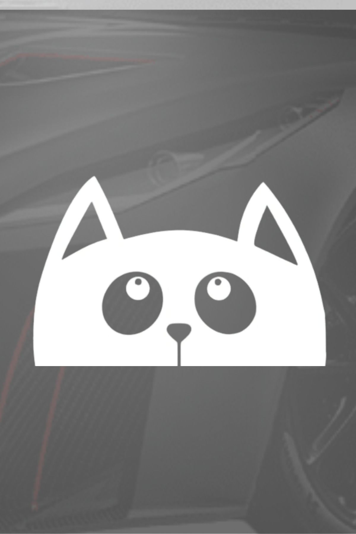 Al Yapıştır-White Cat Patterned Vinyl Cut Car Sticker on Luggage - 12X8 1
