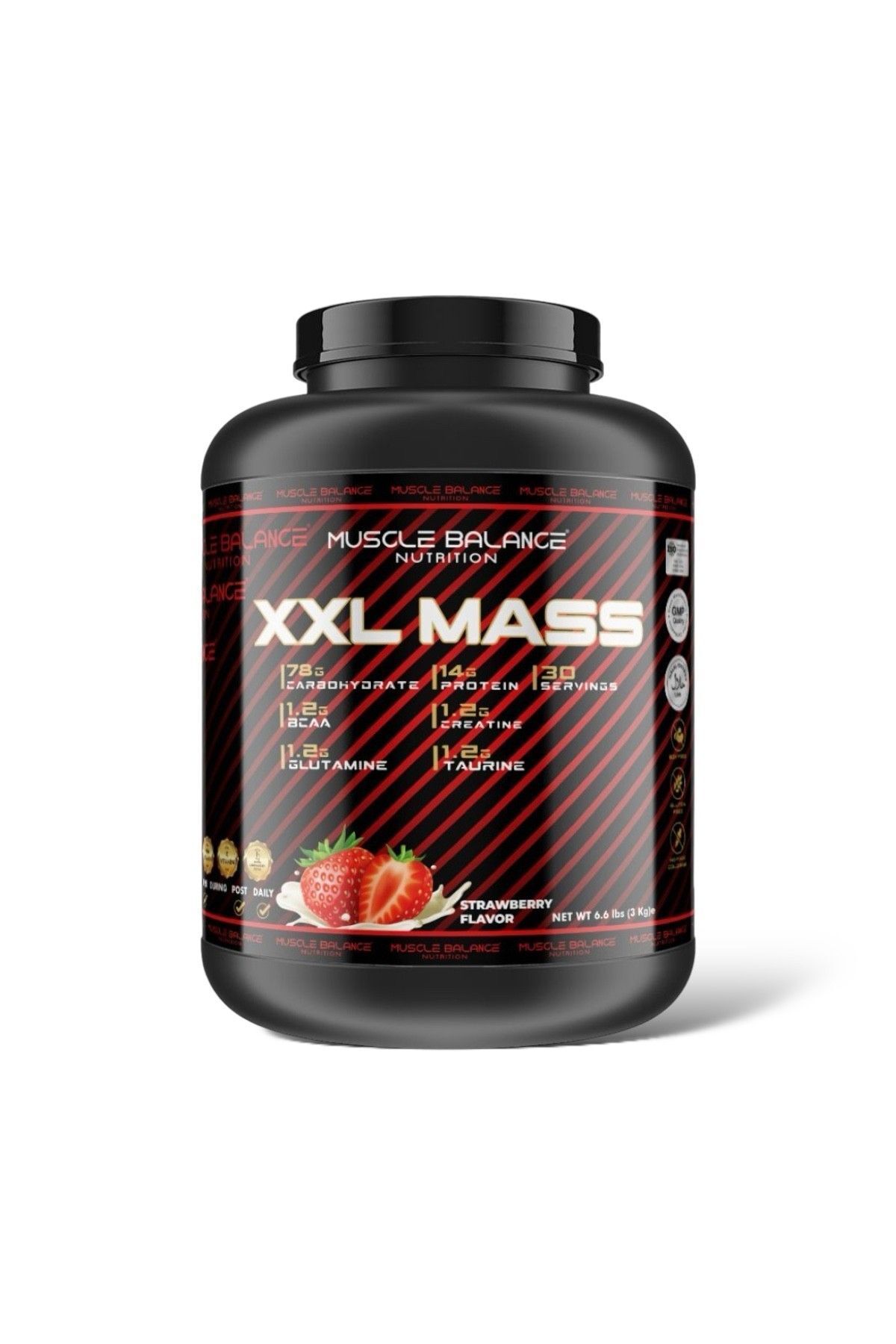 muscle balance nutrition XXL MASS GAİNER ÇİLEK AROMALI 3KG