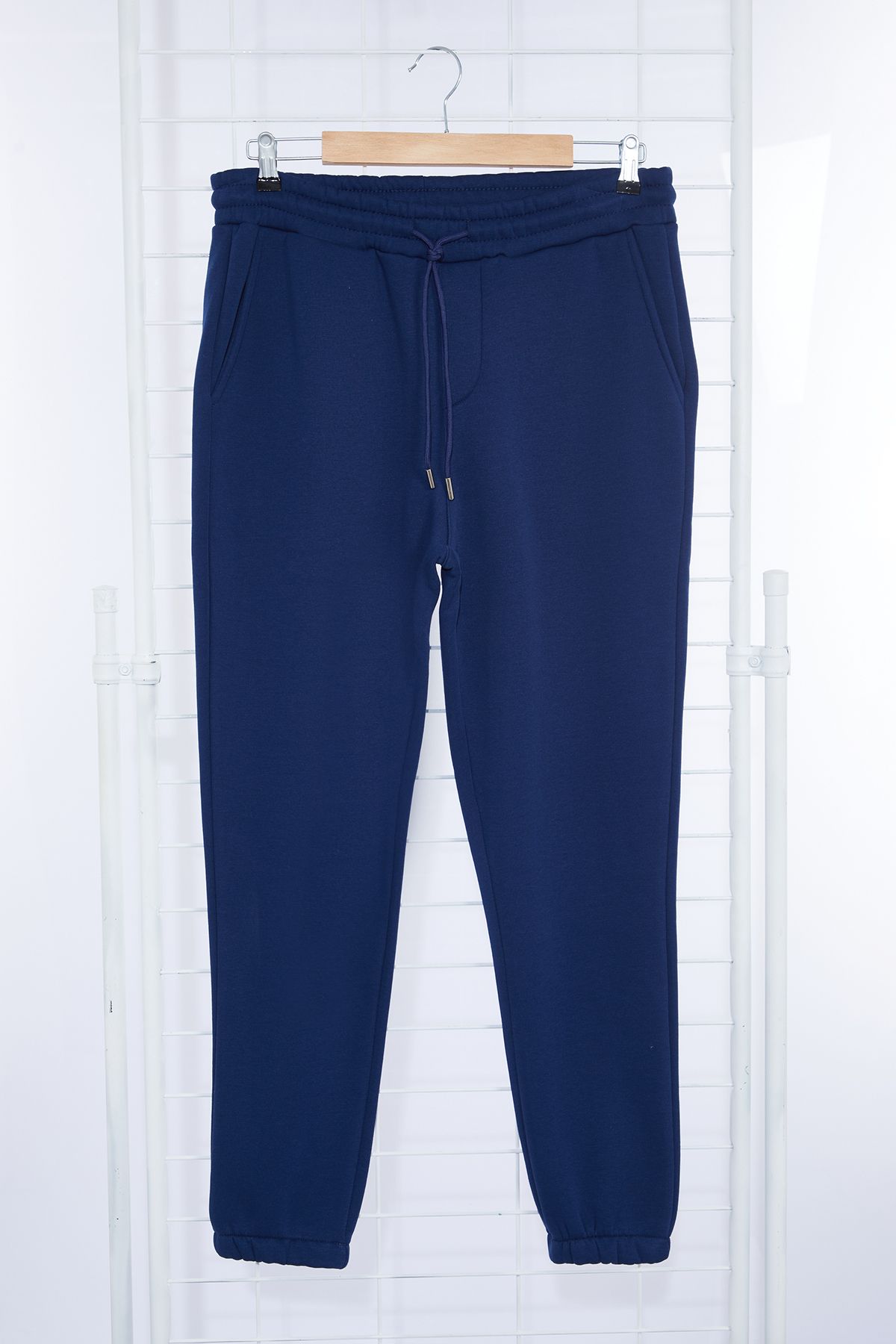 Trendyol Collection-Indigo Unisex Regular/Regular Cut Elastické nohavice uvnitř Fleece/Teplé tepláky TMNAW22EA0346 6