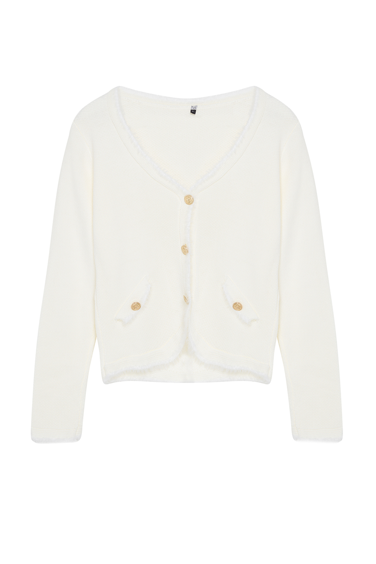 Trendyolmilla  Ekru Düğme Detaylı Tüylü Yumuşak Dokulu Triko Hırka TWOAW25HI00105 - Görsel 6