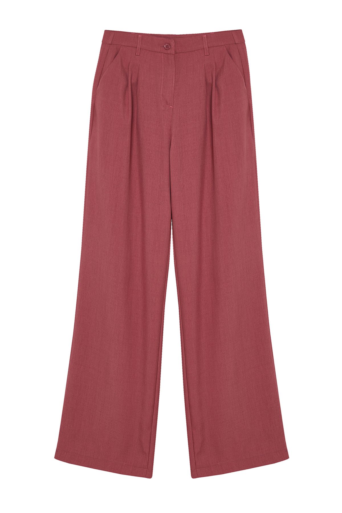 Trendyol Collection-Dusty Rose Stoffhose mit weitem Bein und Falten – TWOAW22PL0475 21