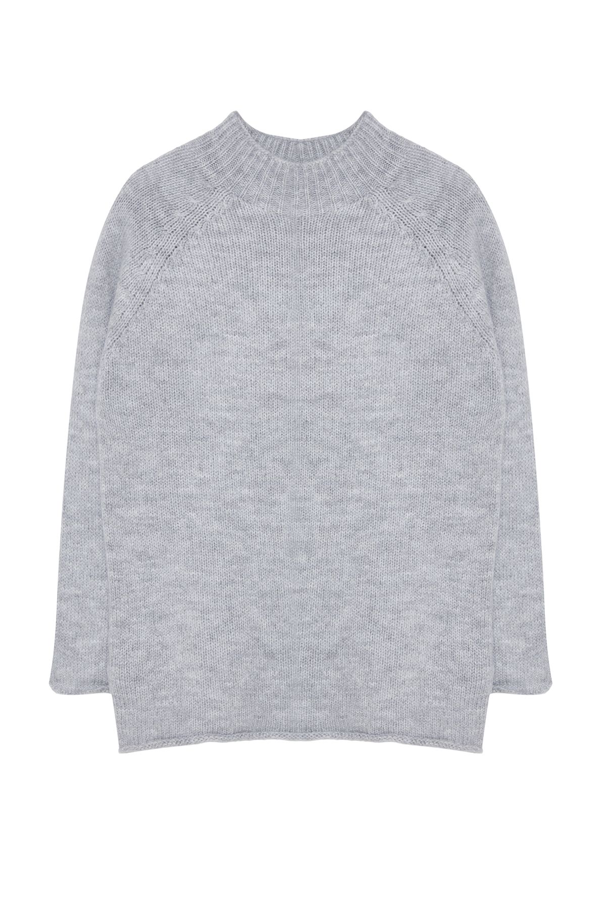 Trendyol Collection-Gray Stand Collar Seamless Soft Knitwear Sweater - Twoaw25Kz00048 6