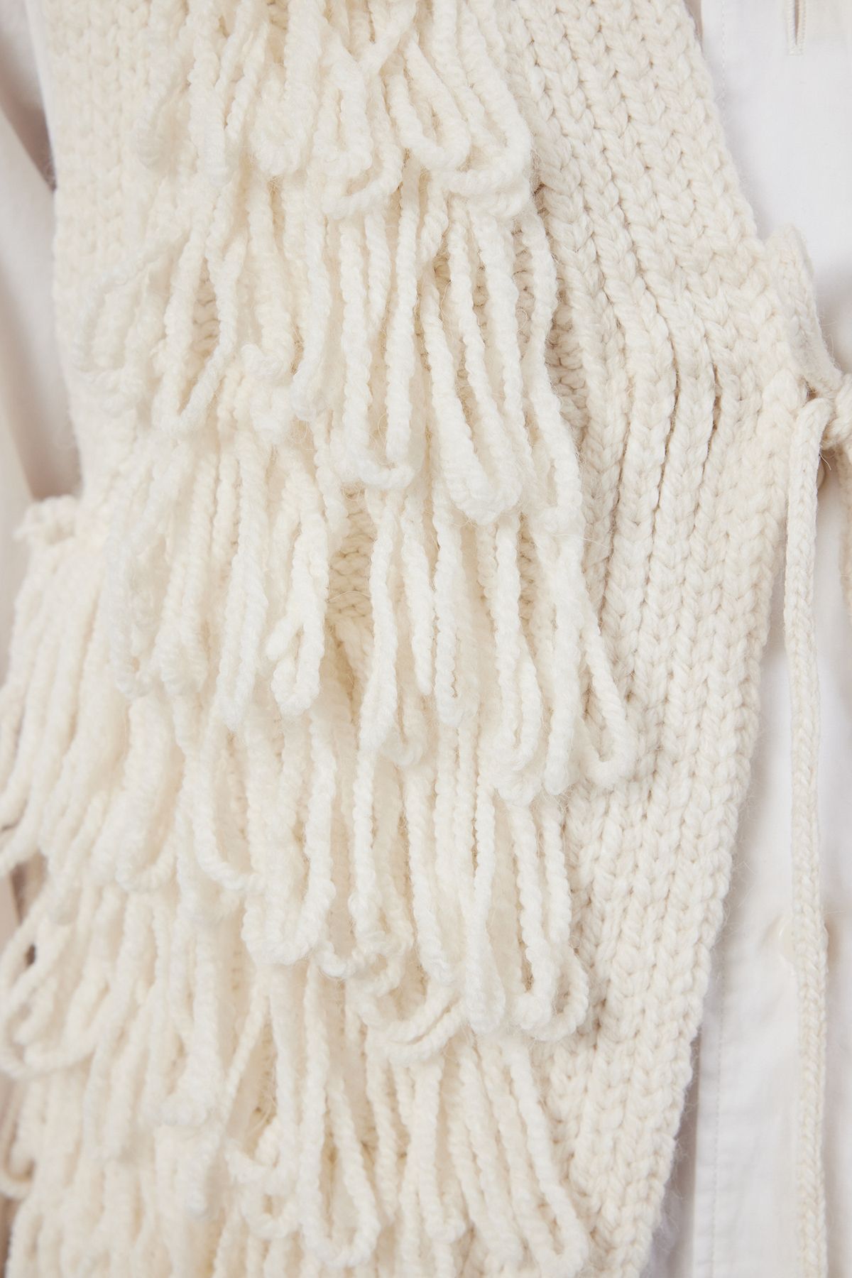 Trendyol Collection-Ecru Tassel Detailed Regular Vest - TWOAW25YE00009 4