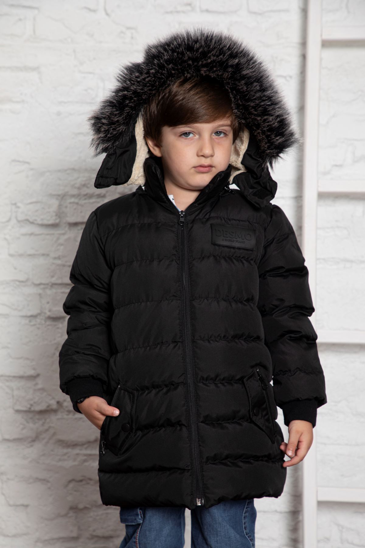 کاپشن مردانه مشکی Genel Markalar | DESMO55 اورجینال - تصویر 4