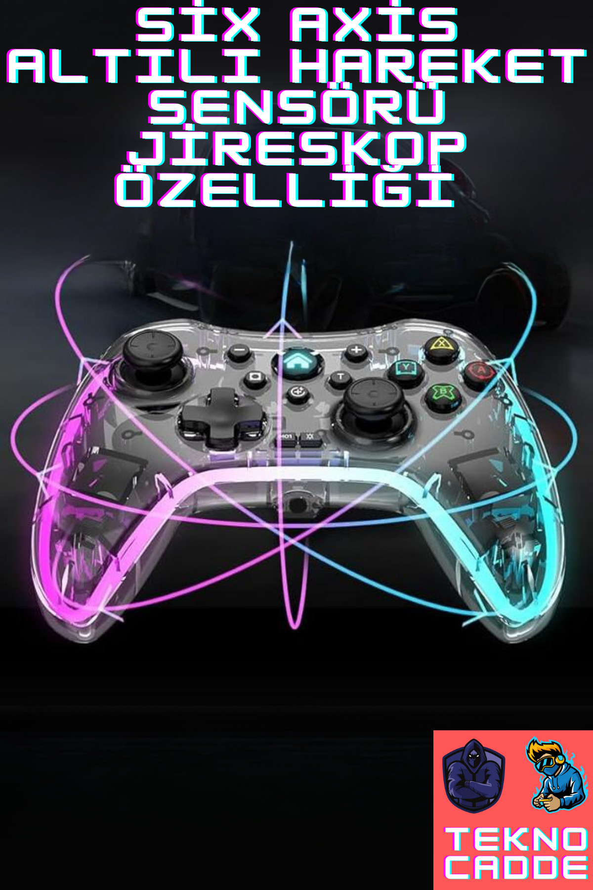 IOS/Android/Switch/Ps4/Ps3/PC/TV TURBO-MAKRO TUŞ TELEFON TUTUCULU RGB IŞIKLI Joystick 5
