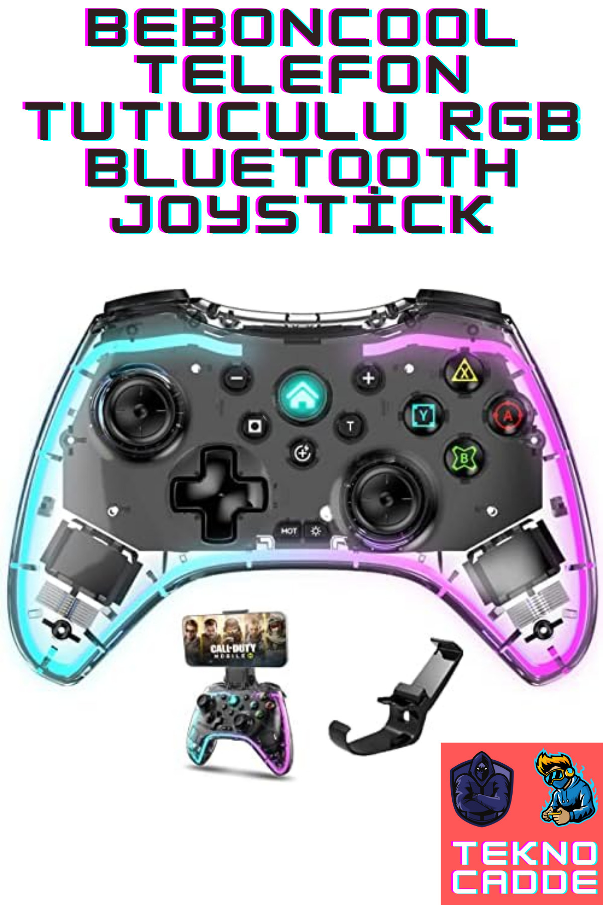 IOS/Android/Switch/Ps4/Ps3/PC/TV TURBO-MAKRO TUŞ TELEFON TUTUCULU RGB IŞIKLI Joystick