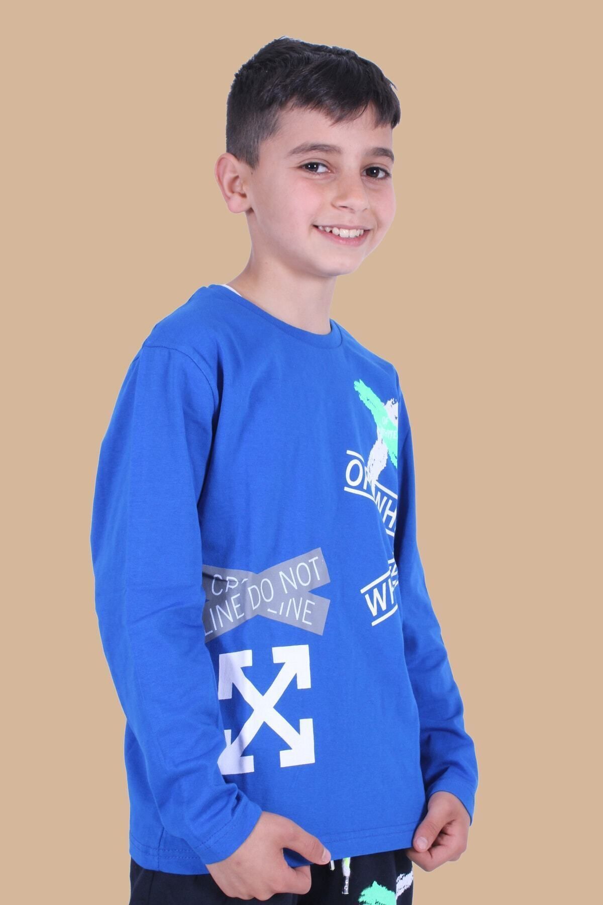 سویشرت پسرانه آبی YA KO KİDS | YK00138 اورجینال - تصویر 3