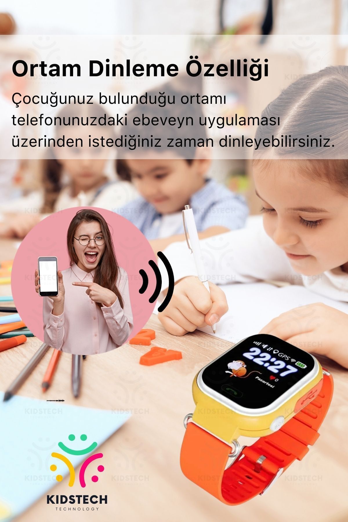 Çocuklar Için Gps Konum Btk Kayıtlı Sim Kartlı Çocuk Takip Ortam Dinleme Özellikli Q90 Akıllı Saat