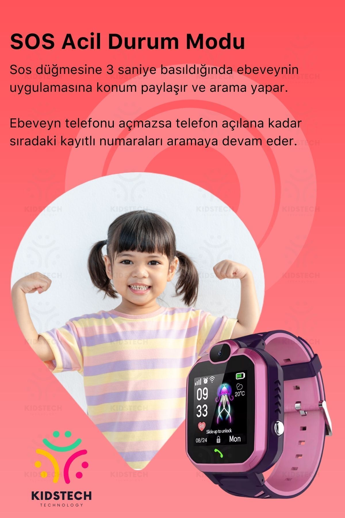 Çocuklar İçin GPS Konum BTK Kayıtlı Sim Kartlı Çocuk Takip Ortam Dinleme Kameralı Q20 Akıllı Saat