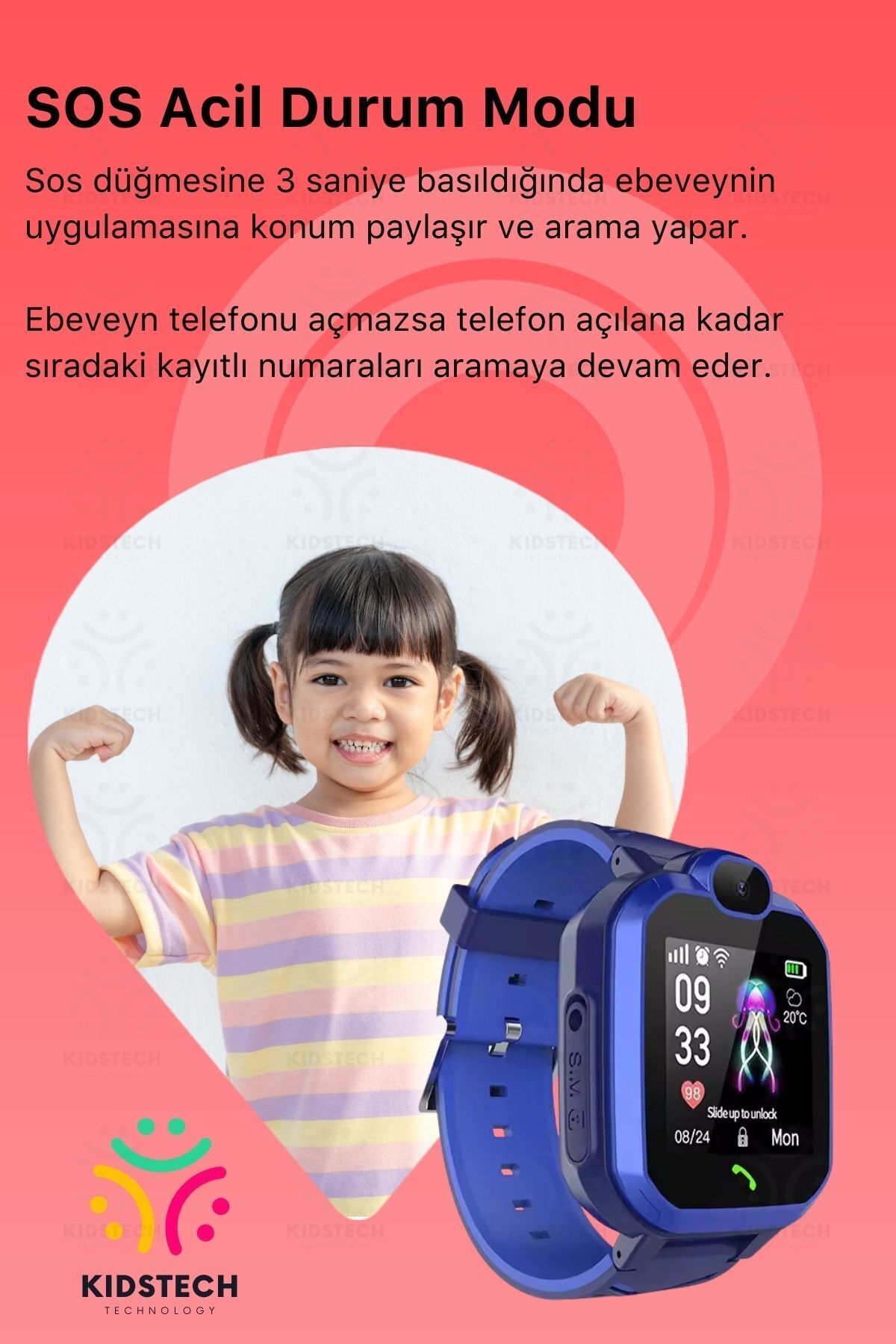 Çocuklar İçin GPS Konum BTK Kayıtlı Sim Kartlı Çocuk Takip Ortam Dinleme Kameralı Q20 Akıllı Saat