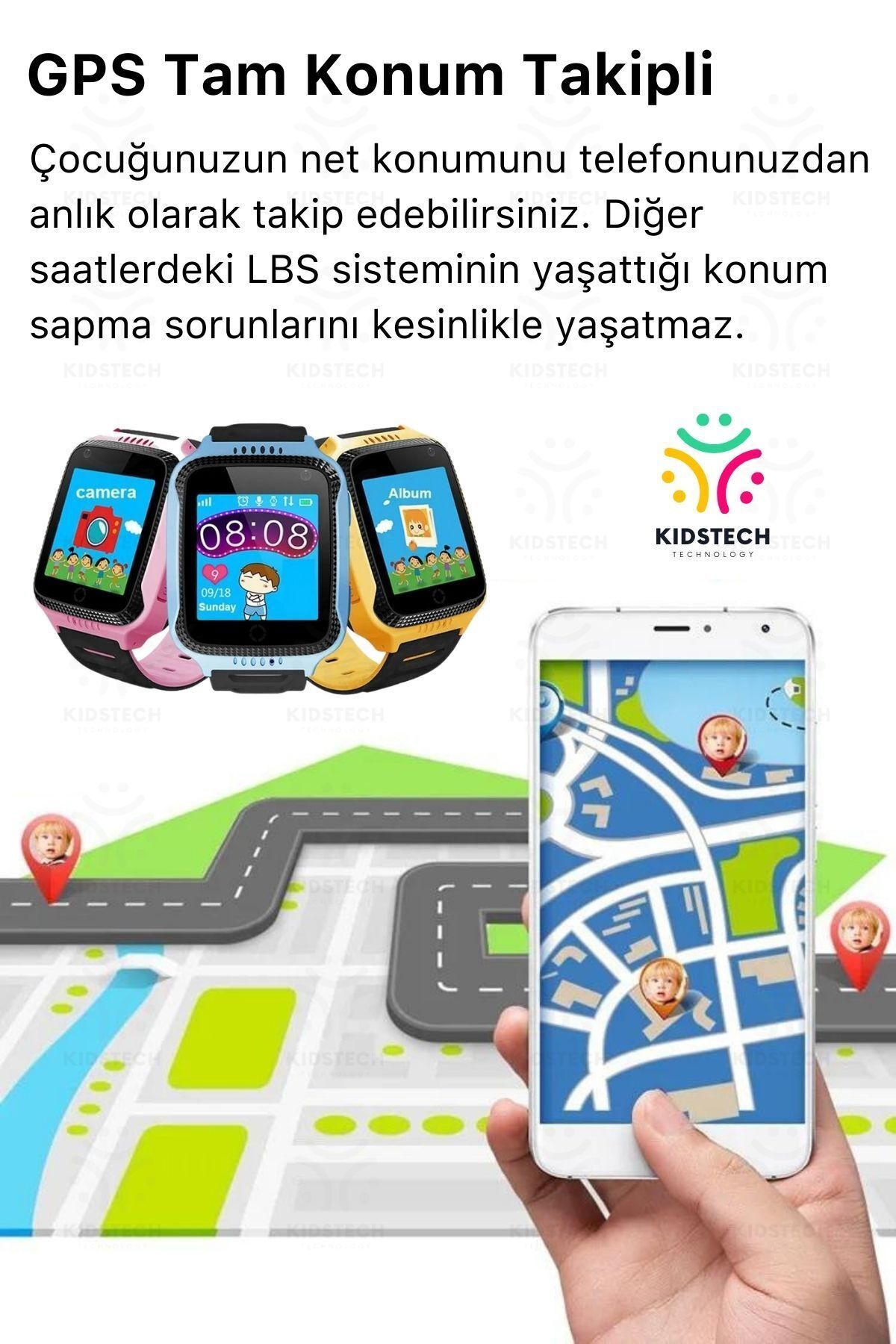 Çocuklar İçin GPS Konum BTK Kayıtlı Sim Kartlı Çocuk Takip Ortam Dinleme Kameralı Q25 Akıllı Saat