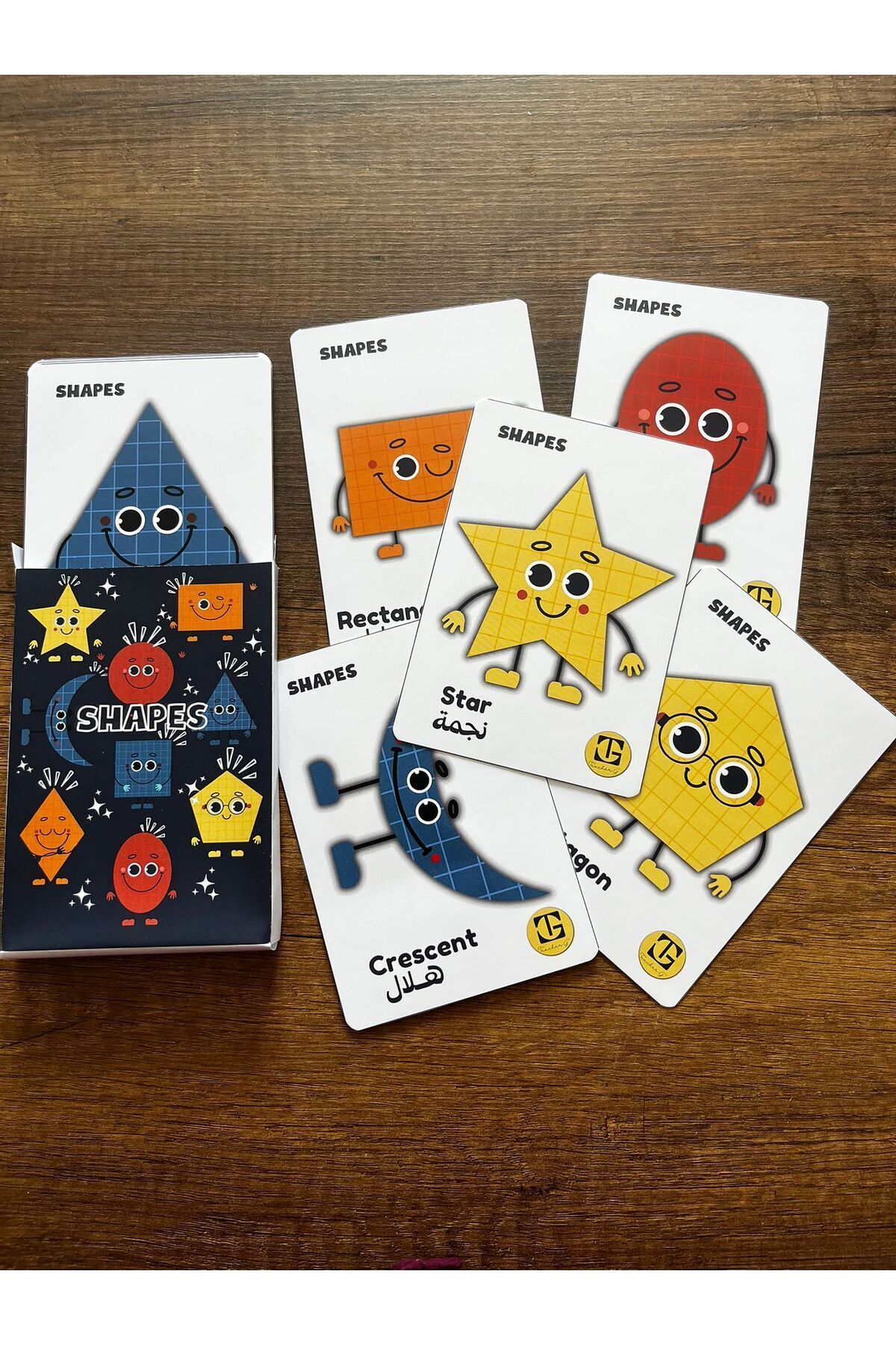 Teacherg game İngilizce/Arapça ilk sözcük kartlar (flash cards) Şekiller (12 kart) fotoğrafı 3 (önizleme)