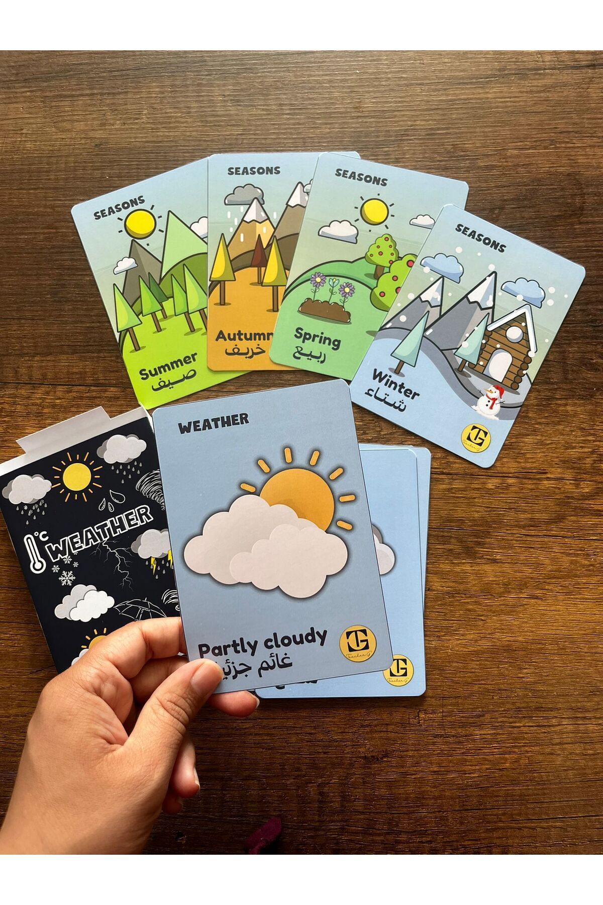 فلش کارت‌های انگلیسی و عربی - ۱۱ کارت آب و هوا