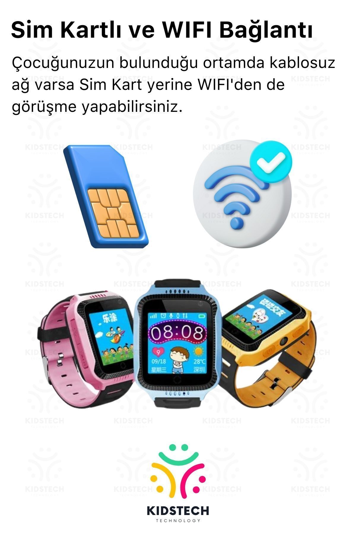 Çocuklar İçin GPS Konum BTK Kayıtlı Sim Kartlı Çocuk Takip Ortam Dinleme Kameralı Q25 Akıllı Saat