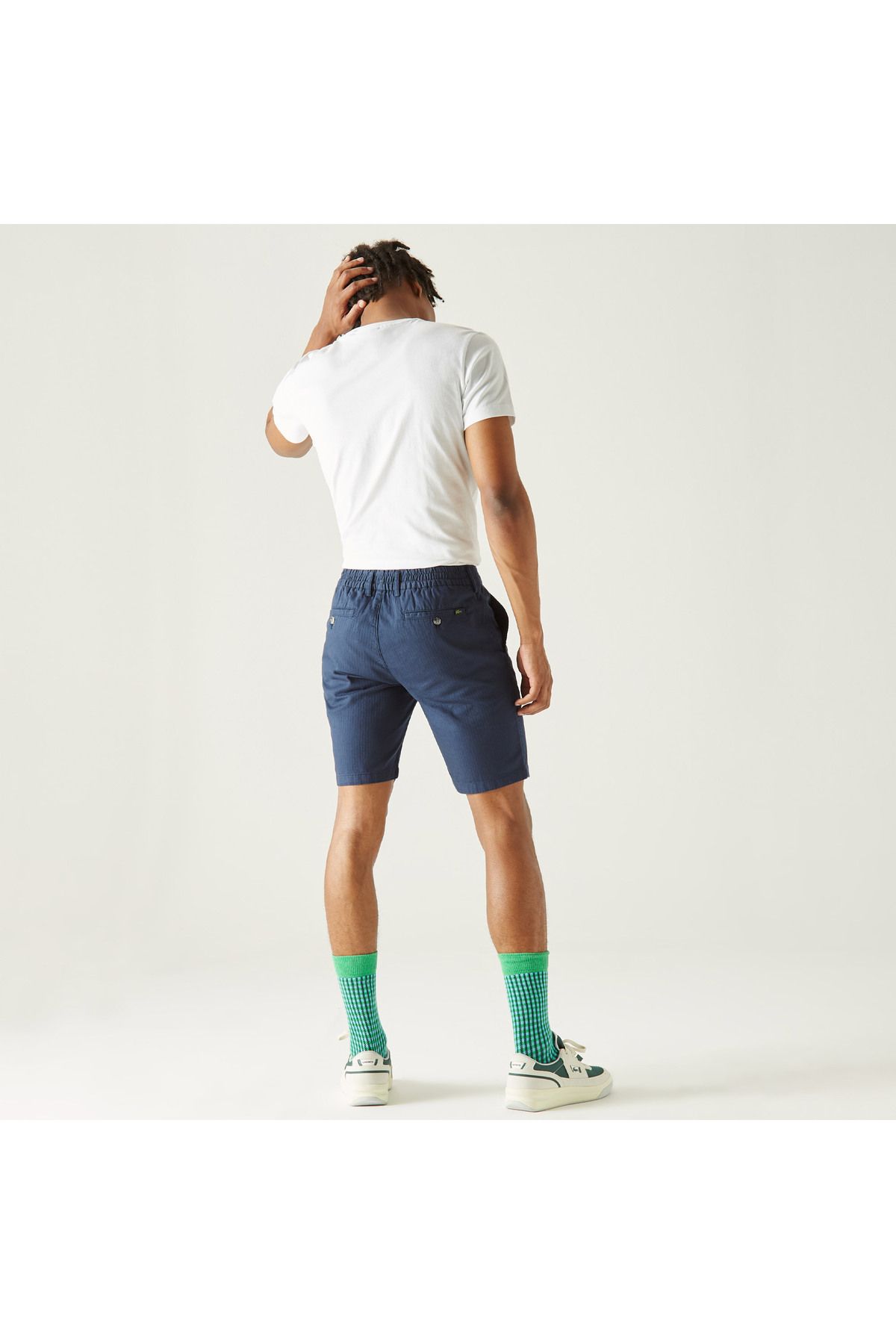 Lacoste-Men's Slim Fit Striped Gray Bermuda 2