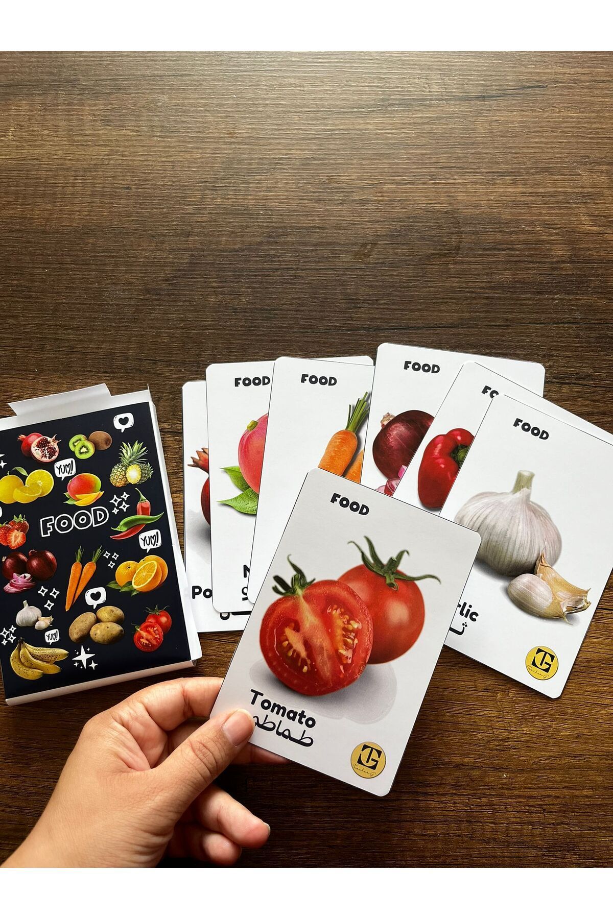 Teacherg game İngilizce/Arapça ilk sözcük kartlar (flash cards) YİYECEK (30 kart) fotoğrafı 2 (önizleme)