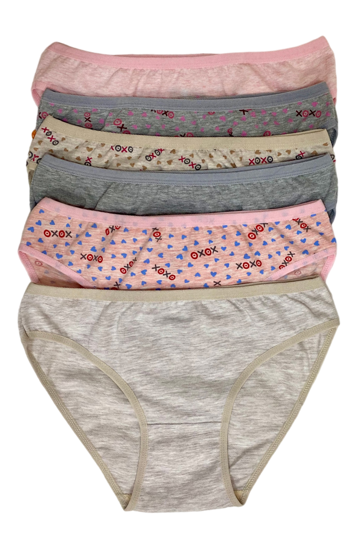 Women's 6-Piece Cotton Lycra Printed Towel Net Panty Set 2246160