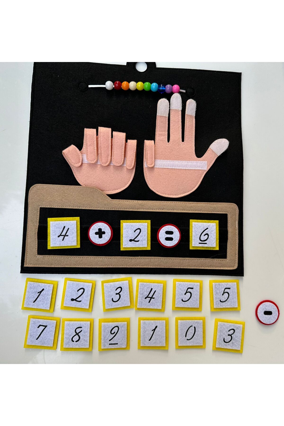 BEBİSBOOK Montessori Matematik Keçe Parmak Sayıları, Çocuklar İçin Sayma Erken Öğrenme Toplama - Çıkarma fotoğrafı 2 (önizleme)