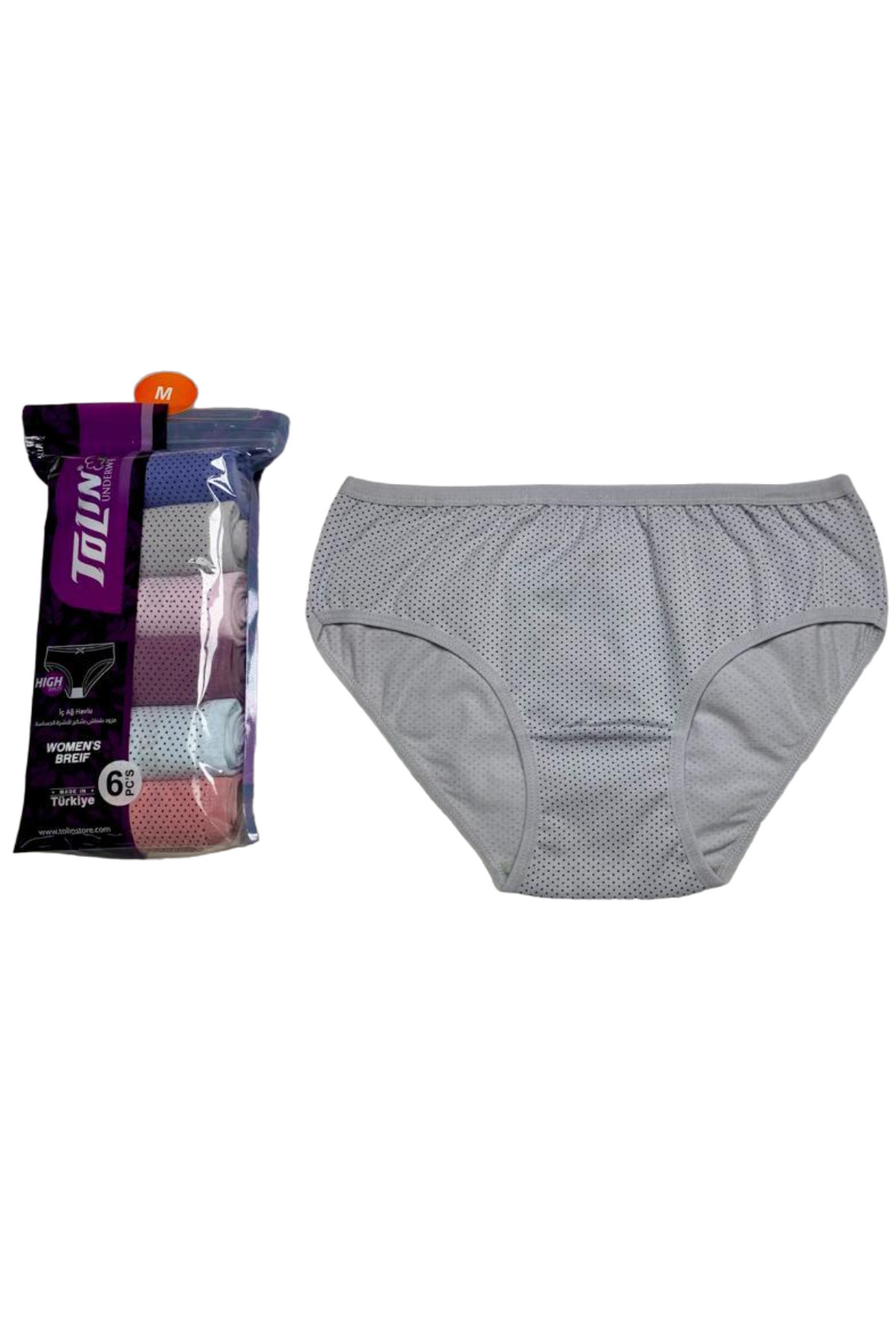 Women's 6-Pack Cotton Lycra Printed Towel Net Medium Waist Panty Set 2276183