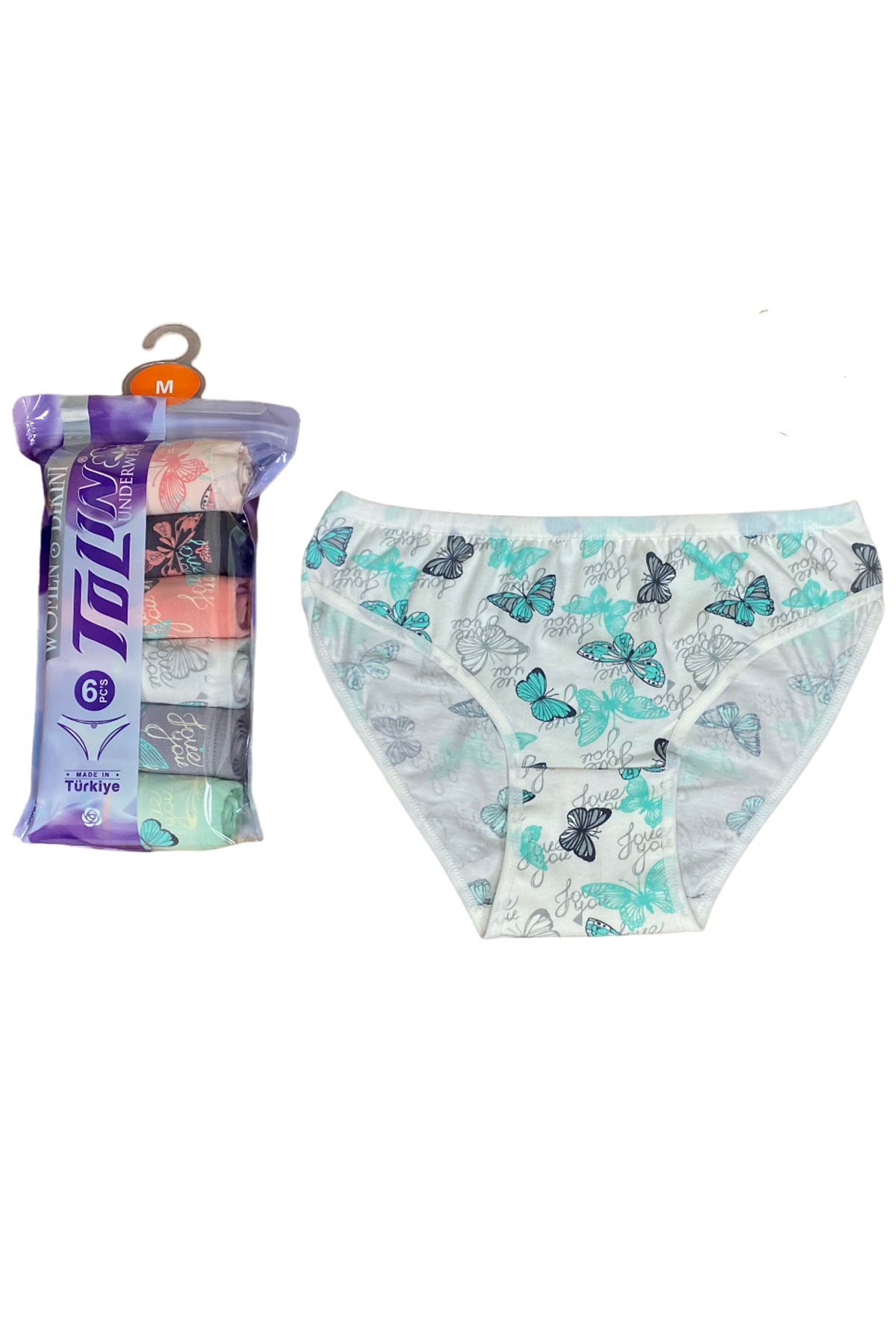 Women's 6-Piece Cotton Lycra Printed Towel Net Panty Set 2246166