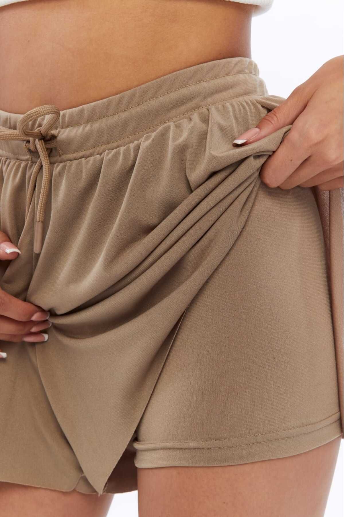 Pek Moda-Mink Osyo Fabric - Women's Sports Shorts with Loose Cut Leggings 5