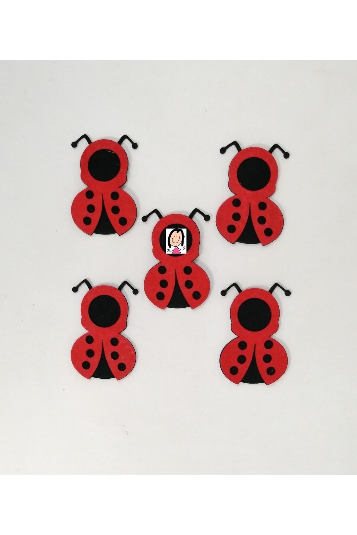 Felt Figure, Ladybugs Passport Frame 13 cm 5 Pieces