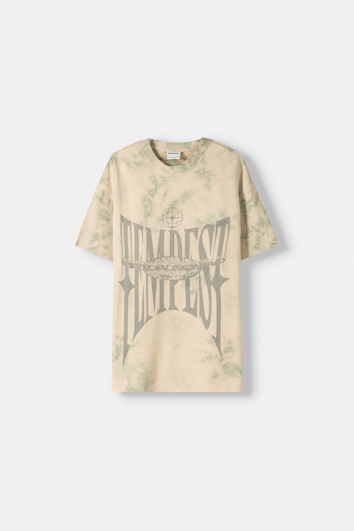 Bershka-Tie-Dye Patterned Short-Sleeved T-Shirt 2