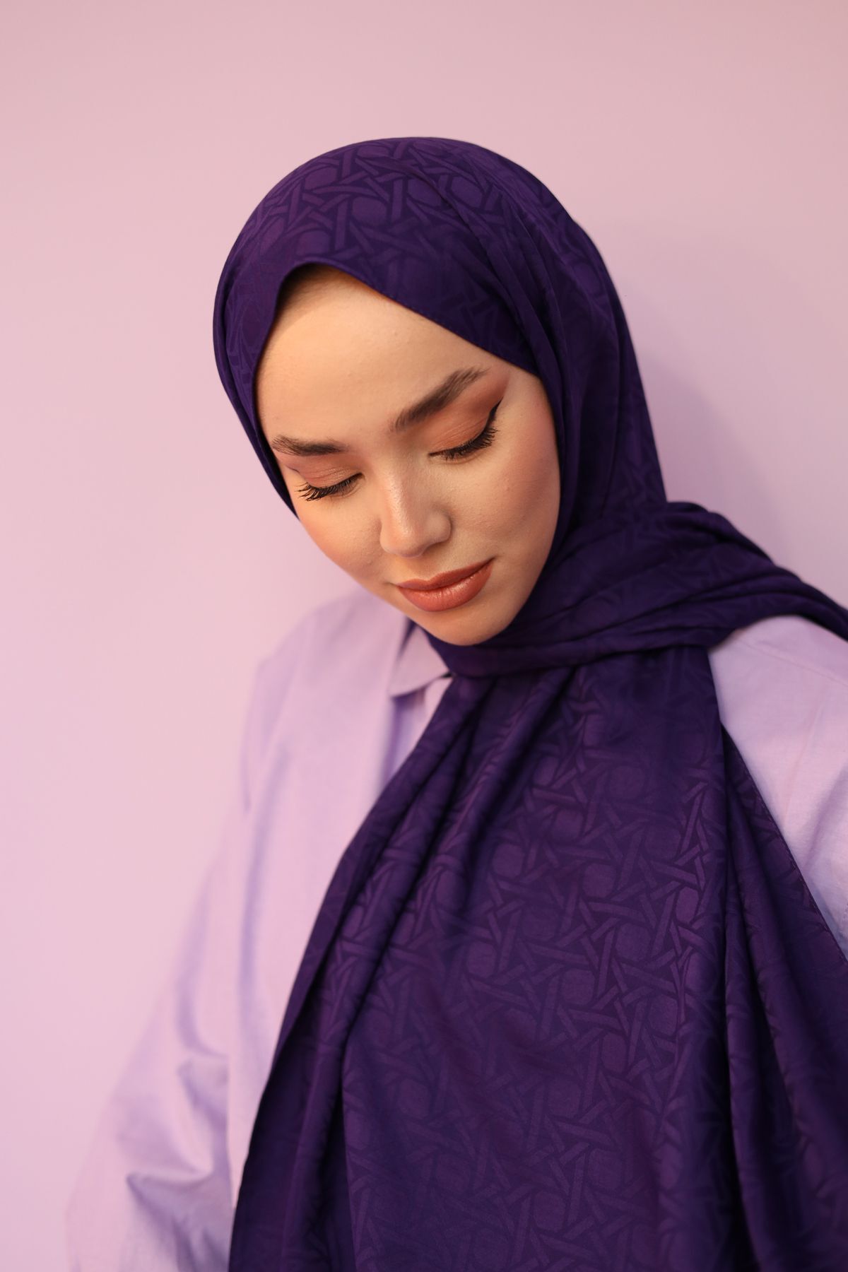 Silk Home-Şal Jacquard Deluxe - Mov închis 3