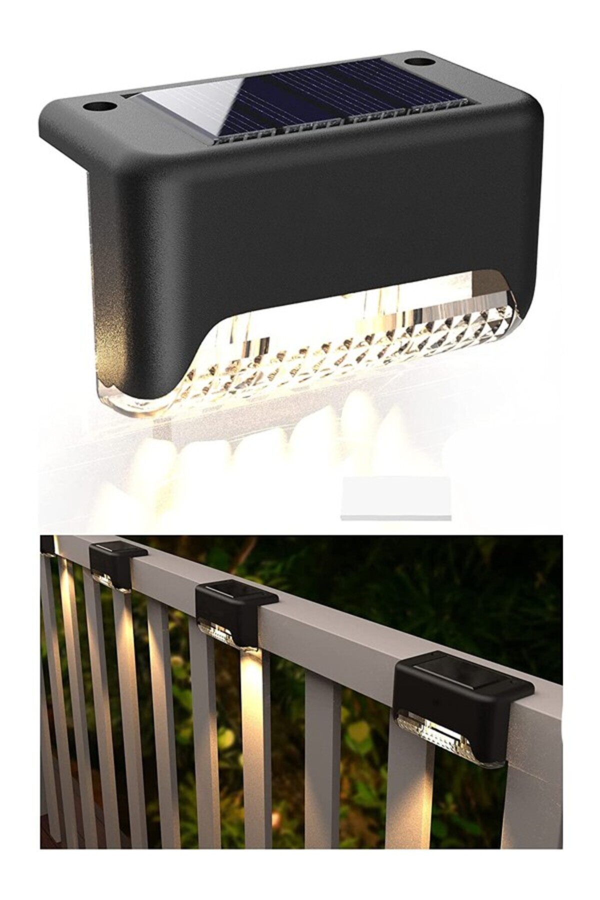 Solar Powered 4 Pcs L Solar led  Waterproof Angle LED Light Stairs Patio Garden Lighting