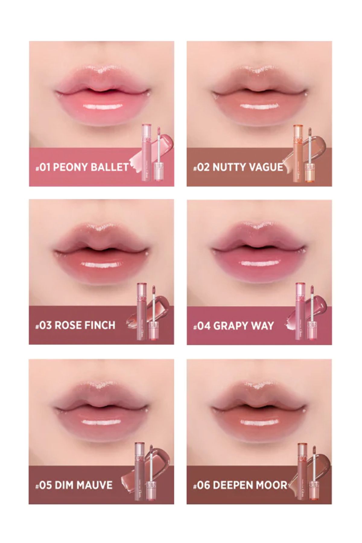 Romand-Vegan Lip Gloss - Plump Look, Glasting Color, Providing -05 Dim Mauve 3