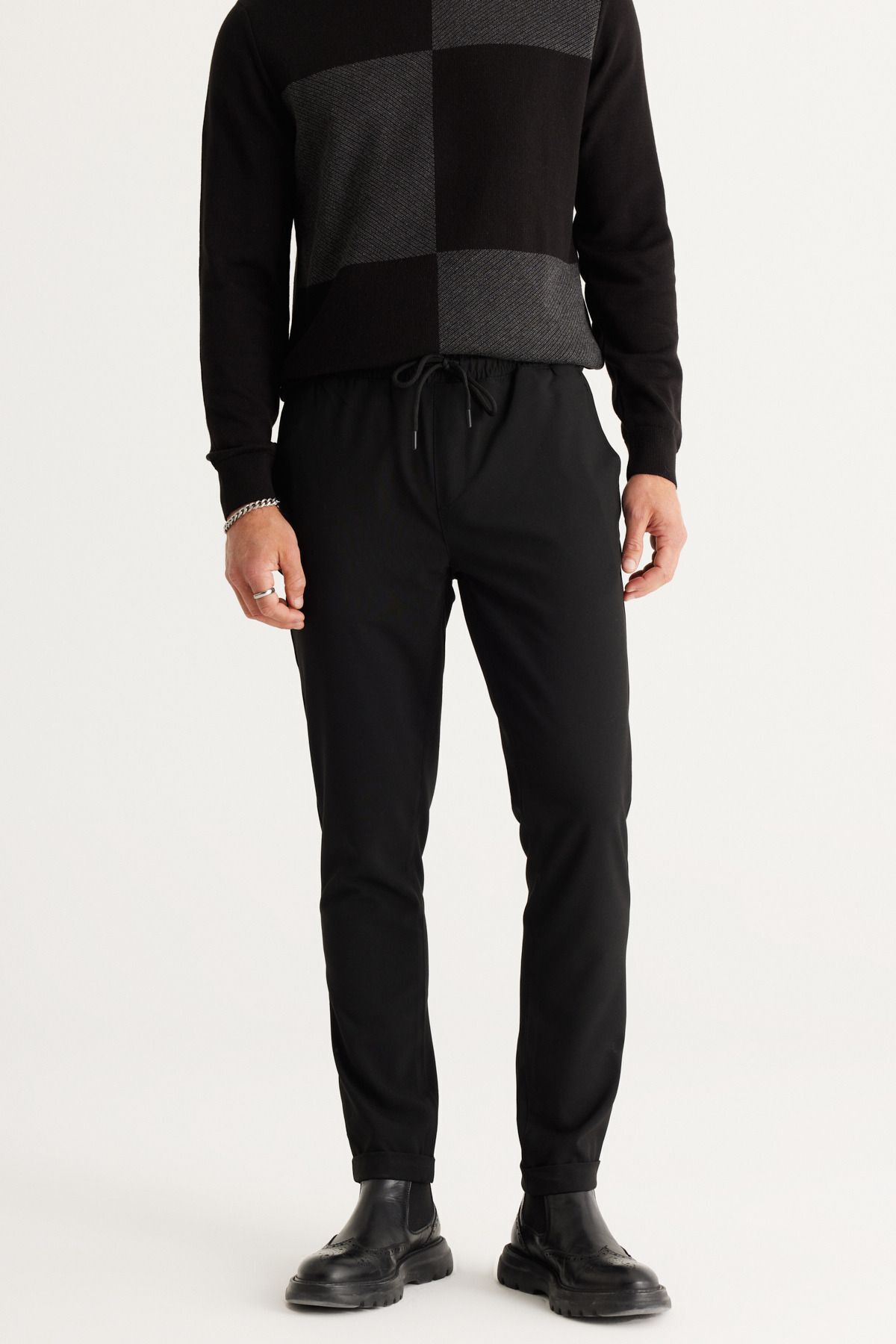 Men's Elastic Waist Lycra Double Fabric Pants