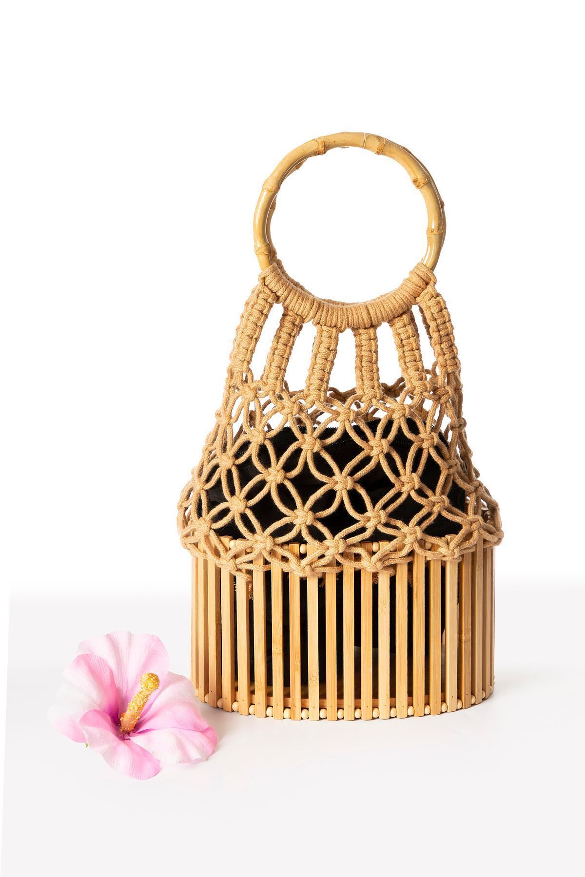 pionoi-Maldives Macrame Bamboo Handle Handbag 2
