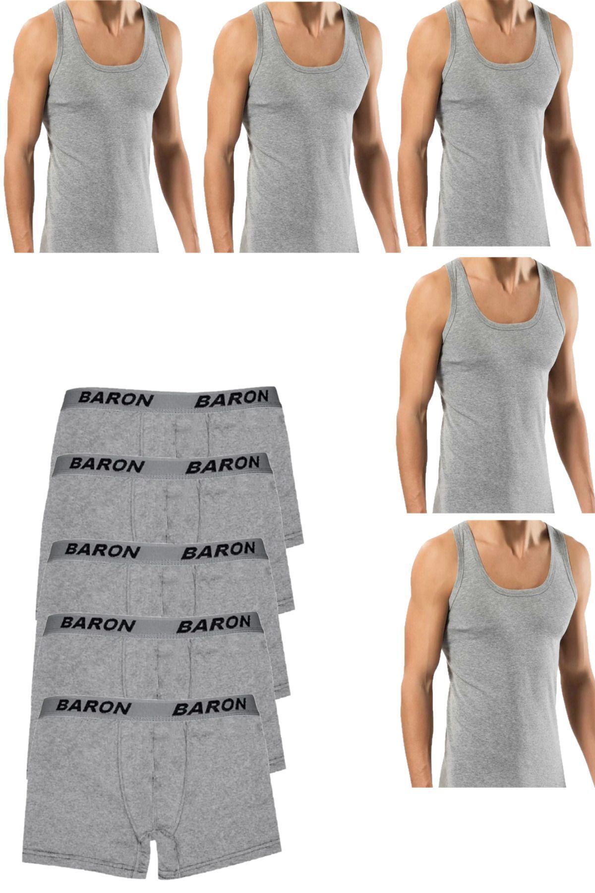 10-Piece Undershirt and Boxer Set Economic Package 5 Boxers 5 Undershirts