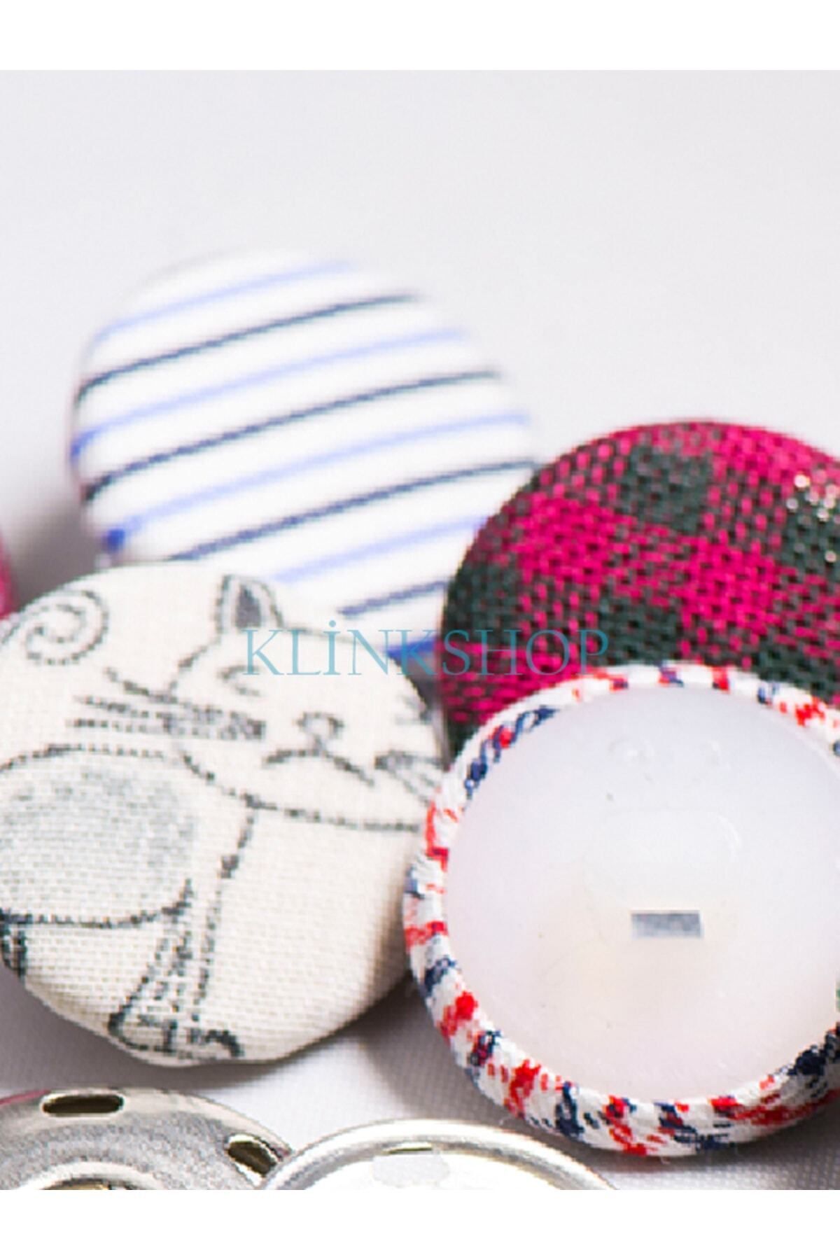 Klinkshop-40 Size Fabric Covered Capsules for Button Pressing - 25.5mm Button Making Capsule - 100 Pieces 5