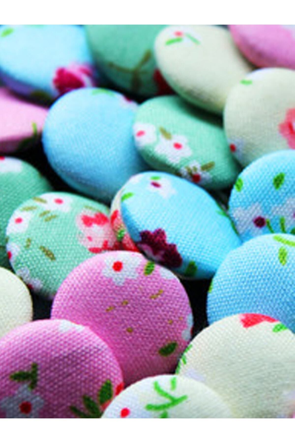 Klinkshop-40 Size Fabric Covered Capsules for Button Pressing - 25.5mm Button Making Capsule - 100 Pieces 4