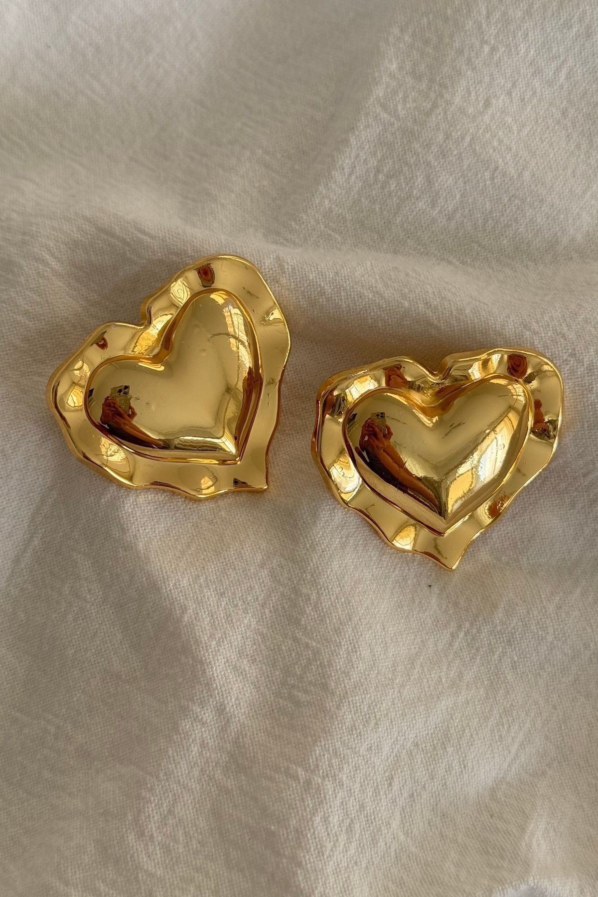 Imported Double Heart Pillow Heart Earrings