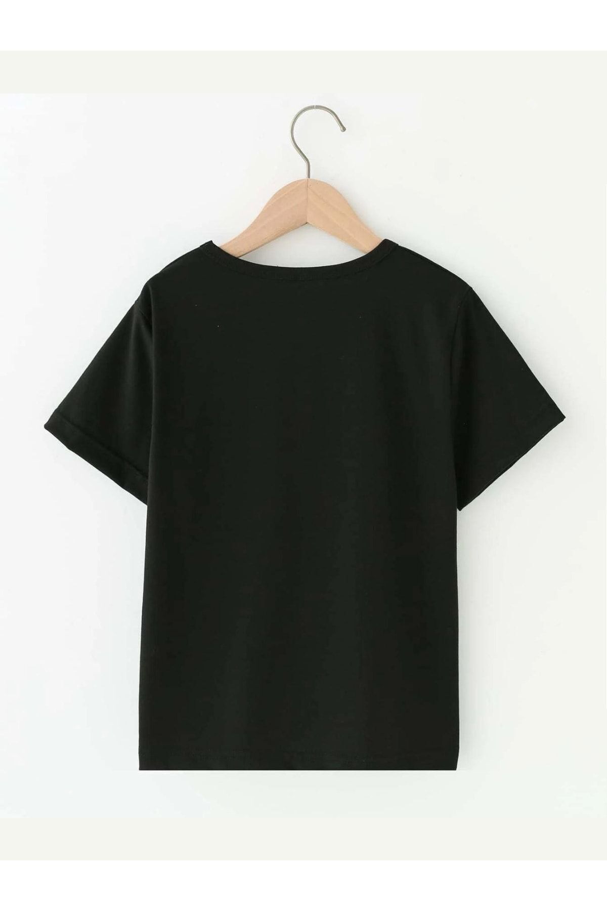 VASK Çocuk Oversize Unisex Tüy Pamuklu Bisiklet Yaka Tişört fotoğrafı 2 (önizleme)