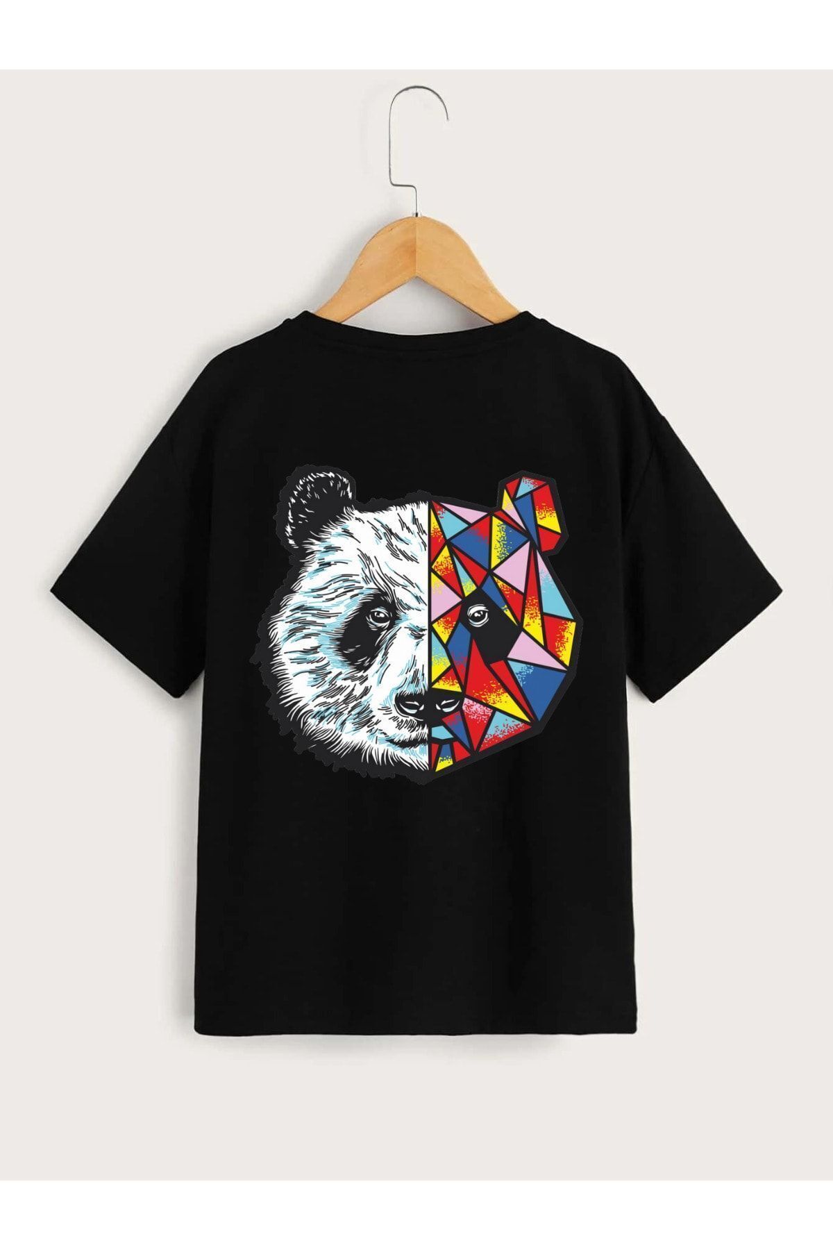 VASK Ünisex Rahat Kalıp Pamuklu Baskılı Siyah Çocuk T-shirt fotoğrafı 2 (önizleme)