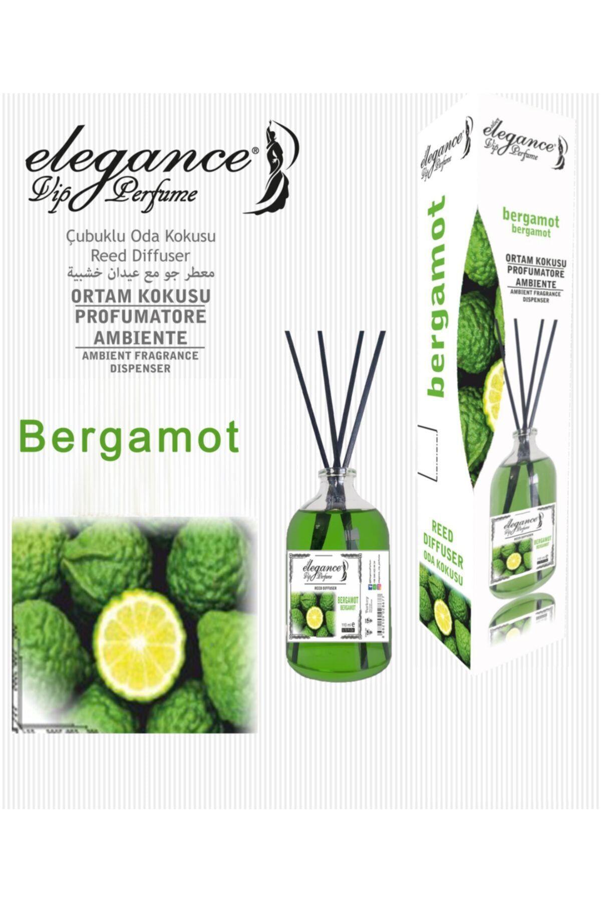 Bergamot Reed Diffuser Bambu Çubuklu Oda Kokusu(110 ml)