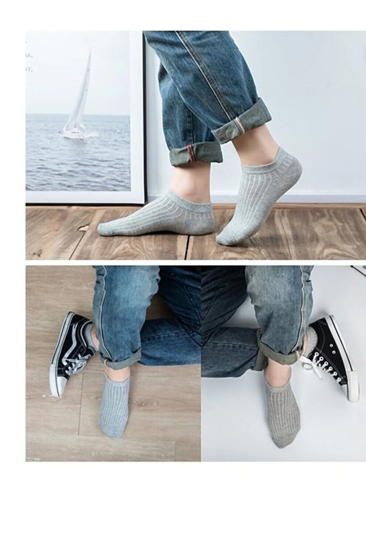5 Li Derbili Unisex Spor Kadin Erkek 4 Renk Patik Çorap — görsel 3 · 3214836585103
