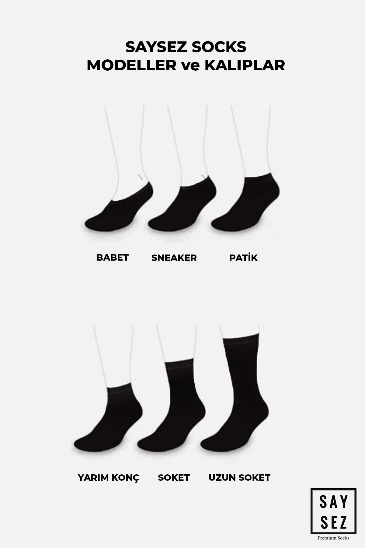 SAYSEZ-Bamboo Women's Premium Socks - Black-White, Elasticless and Socket Seamless, Set of 6 Boxed 8