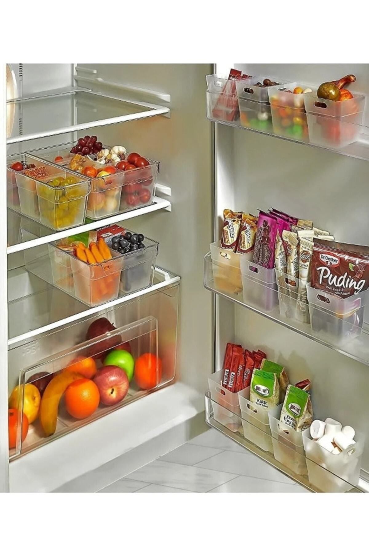Hilamingo Home-Set de 6 cutii de organizare pentru frigider și organizator în ușă 3