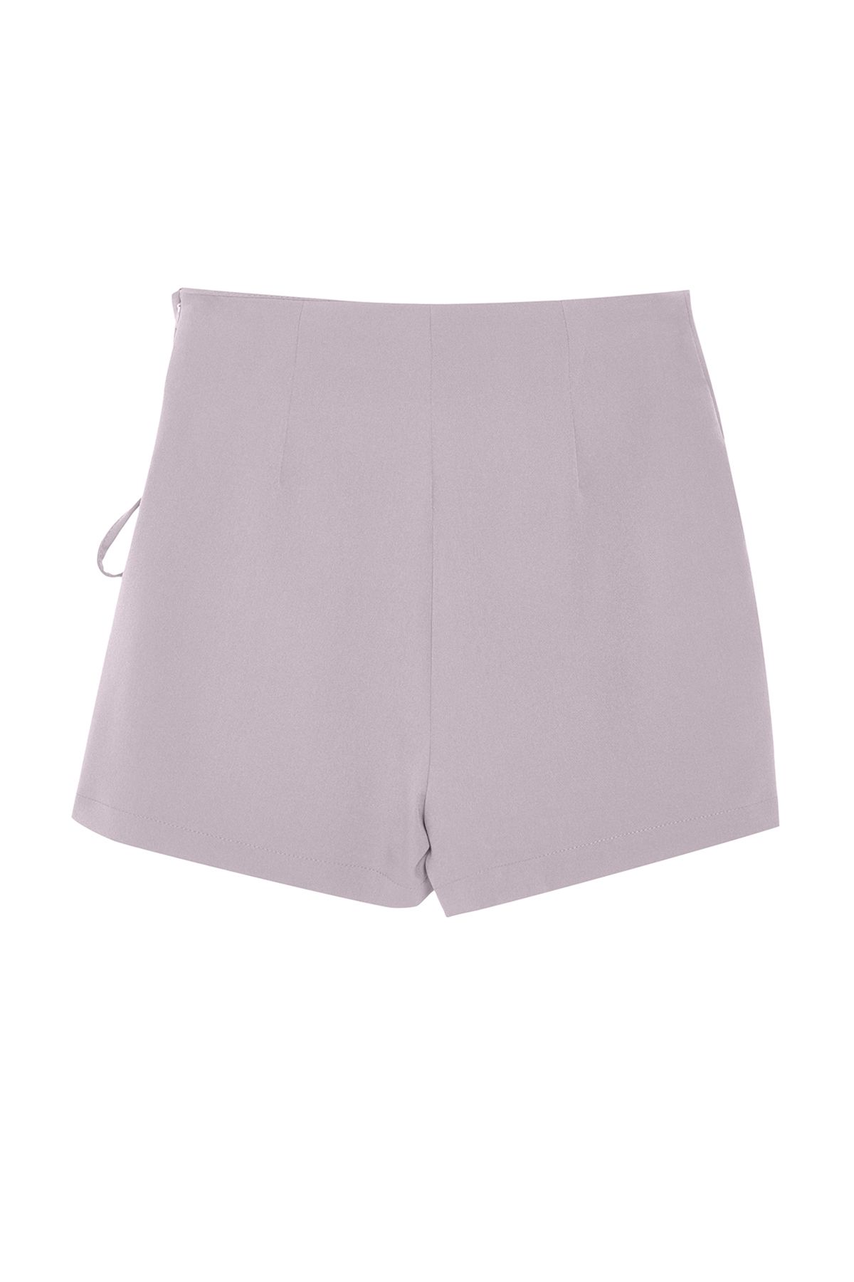 Trendyol Collection-Grauer gewebter Shortsrock mit Schnürung und Ösendetails TWOAW21SR0038 8