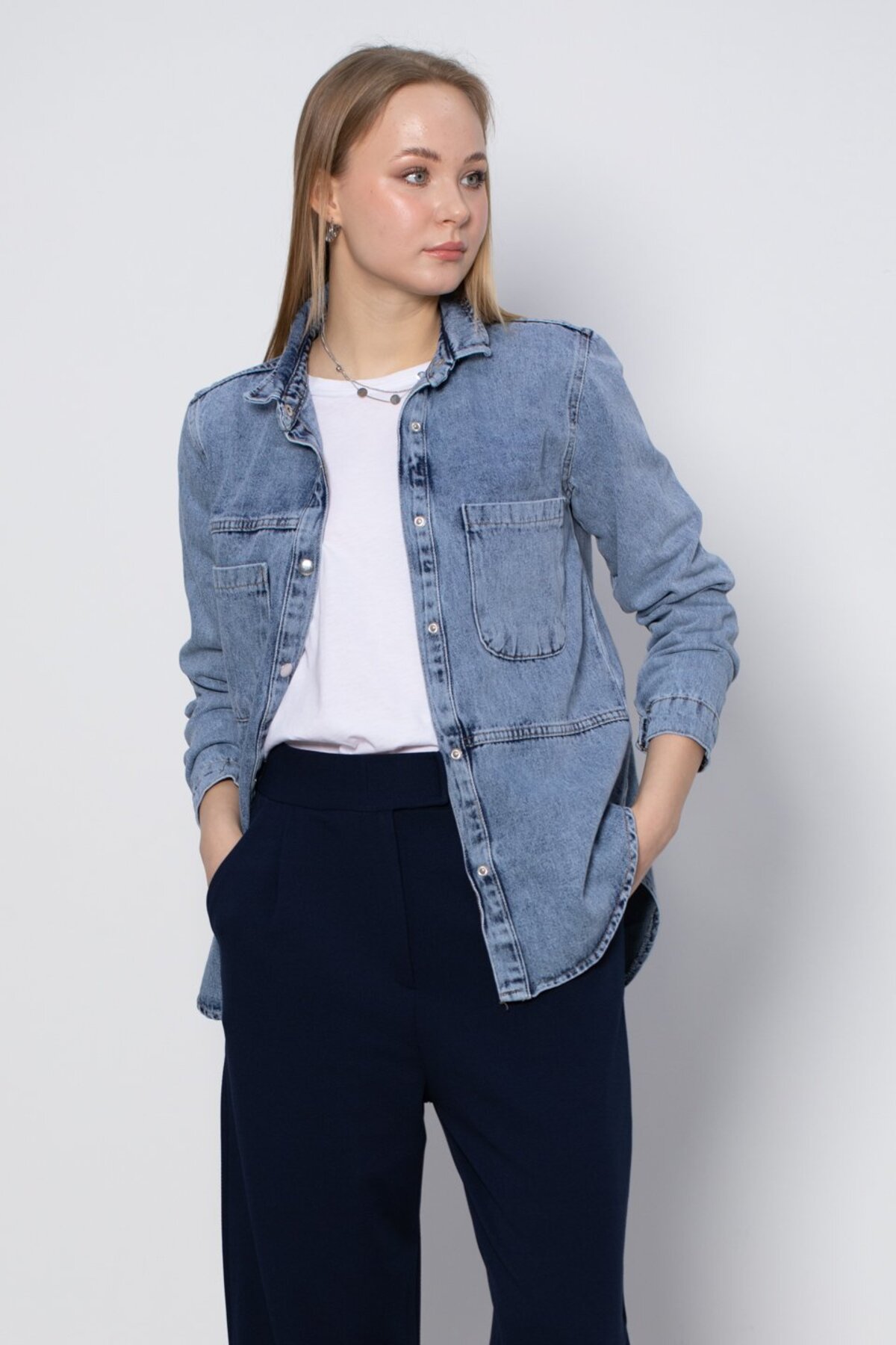 CLAUDETTE DENIM GÖMLEK main image 1